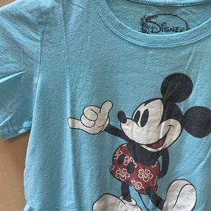 Disney Mickey Shaka Aloha baby blue shirt. Size M.